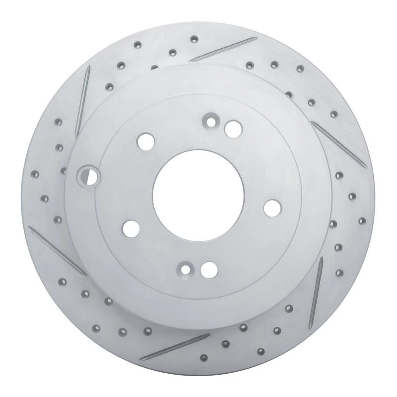 DFC 07-09 Hyundai Santa Fe Rear Left Drilled & Slotted Geoperformance Rotor