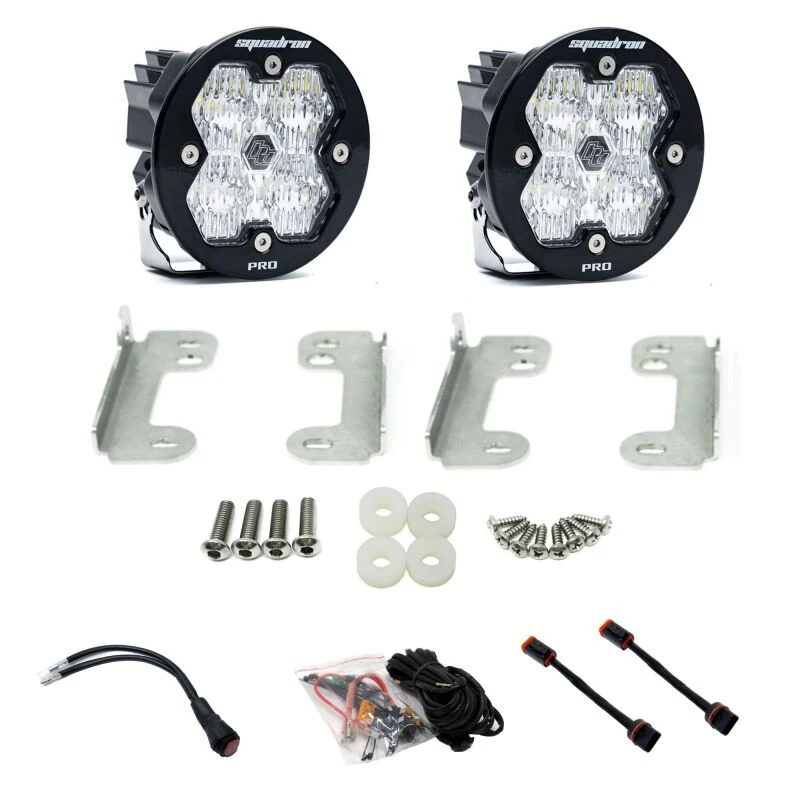 Baja Designs 18-25 JL/JT / 20-25 Gladiator Squadron-R Pro 2.0 Fog Pkt Kit OE Sahara Bmpr (WC) -Clear
