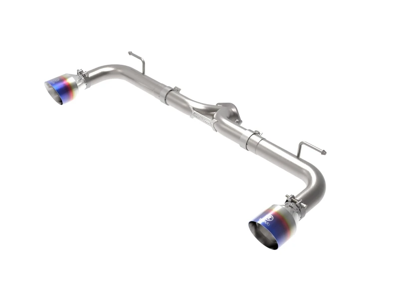 aFe Takeda 2-1/2in 304 SS Axle-Back Auspuff mit Blue Flame Tips 14-18 Mazda 3 L4 2.0L/2.5L