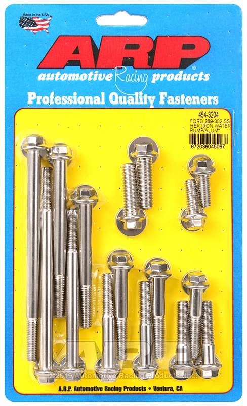 ARP Ford 289-302 SS Hex Eisen Wasser Pumpe und Frontabdeckung Bolt Kit für Ford