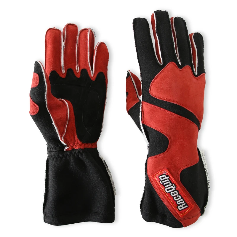 RaceQuip SFI-5 Rot/Schwarz Medium Outseam mit Verschluss Handschuh