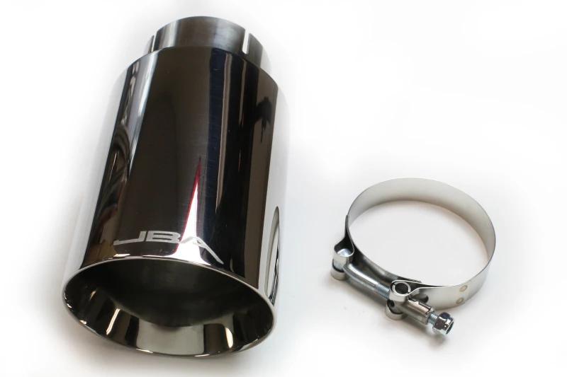 JBA 2.5in x 4.5in x 8 1/4in Doppelwandiger Polierter Chrom-Tip - Klemmbar