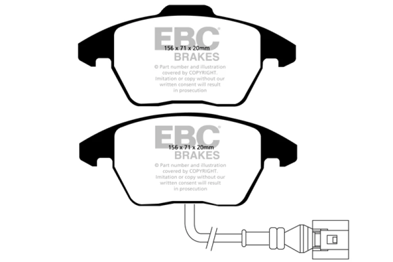 EBC Racing 06-13 Audi A3 2.0L Turbo (Girling Rear Caliper) RP-X Front Brake Pads