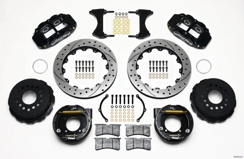 Wilwood Narrow Superlite 4R Hintere Bremse Kit 12,88 Zoll Bohrungen Chevy 12 Bolt mit C-Clips