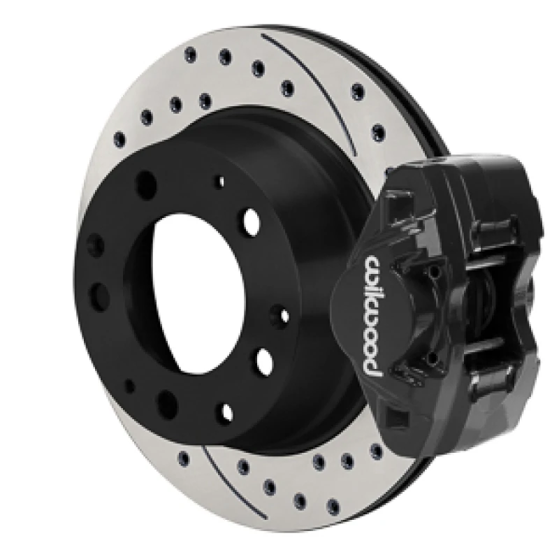 Wilwood 84-89 Porsche 911 D31 11.42in. Rear Brake Kit w/ Flex Lines - Drilled Rotors (Black)