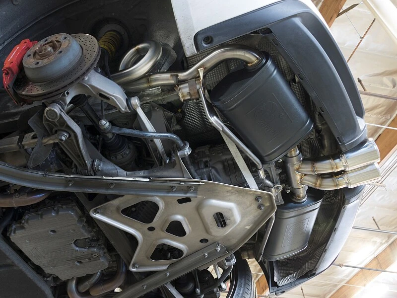 aFe MACHForce-Xp 2-Zoll-304-SS-Cat-Back-Auspuffanlage mit polierten Endrohren 13-16 Porsche Boxster/Cayman 2,7L/3,4L