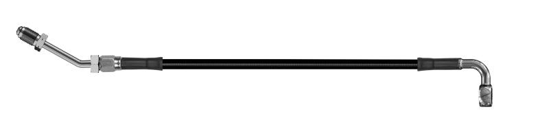 Goodridge 76 Zoll Universal-Kupplungsleitung mit SS-Fittings und schwarzen Schlauch - 90Grad Banjo mit M10-Fitting