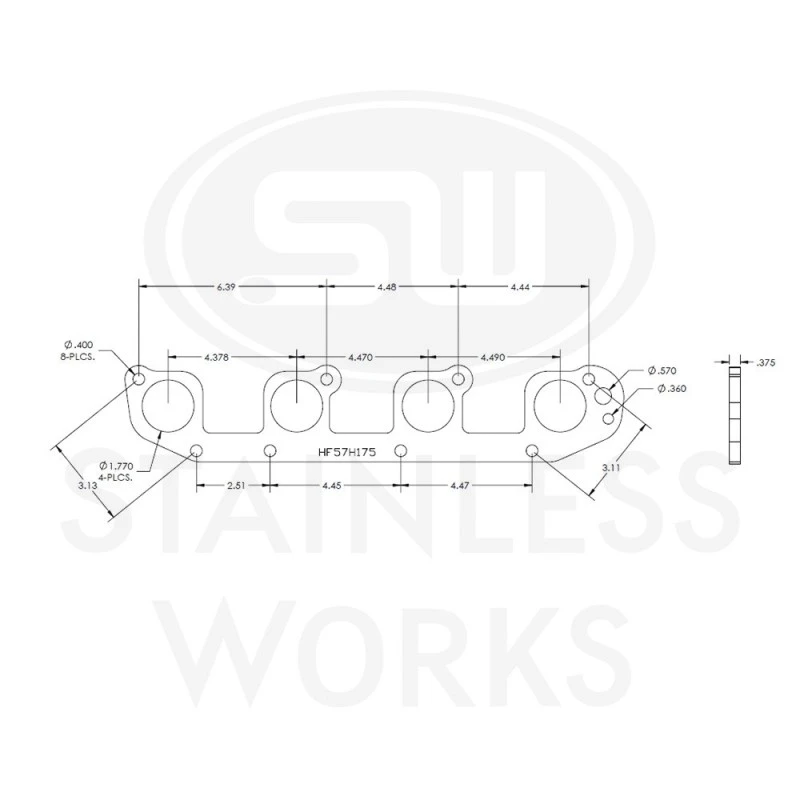Stainless Works Hemi 5.7L Rundport-Header 304SS Abgasflansche 1-3/4in Primaries
