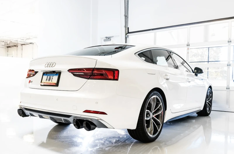 AWE Tuning Audi B9 S4 Touring Edition Auspuff - Nicht-Resoniert (Schwarze 102mm Endrohre)