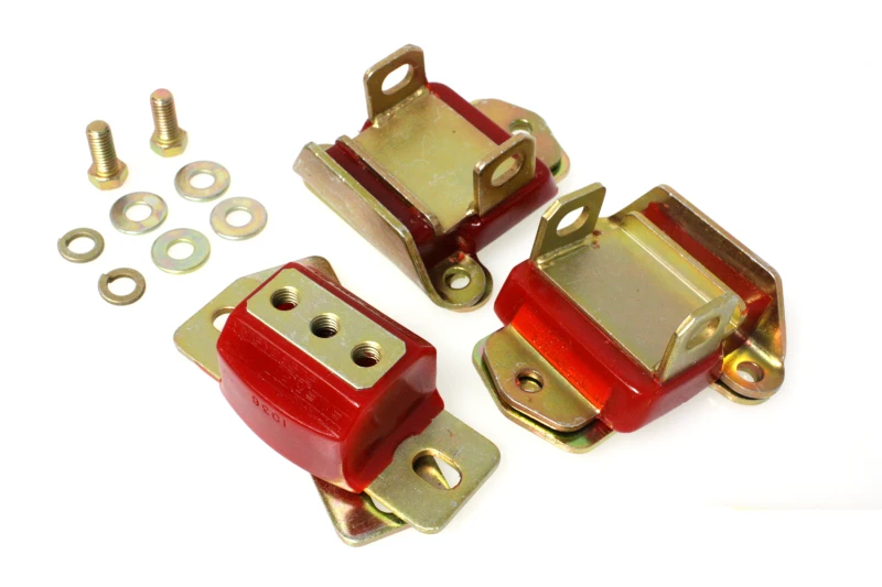 Energy Suspension 67-72 Camaro/64-72 Chevelle/63-82 Corvette Rot Zink 2 Motor & 1 Getriebe Halterung Set