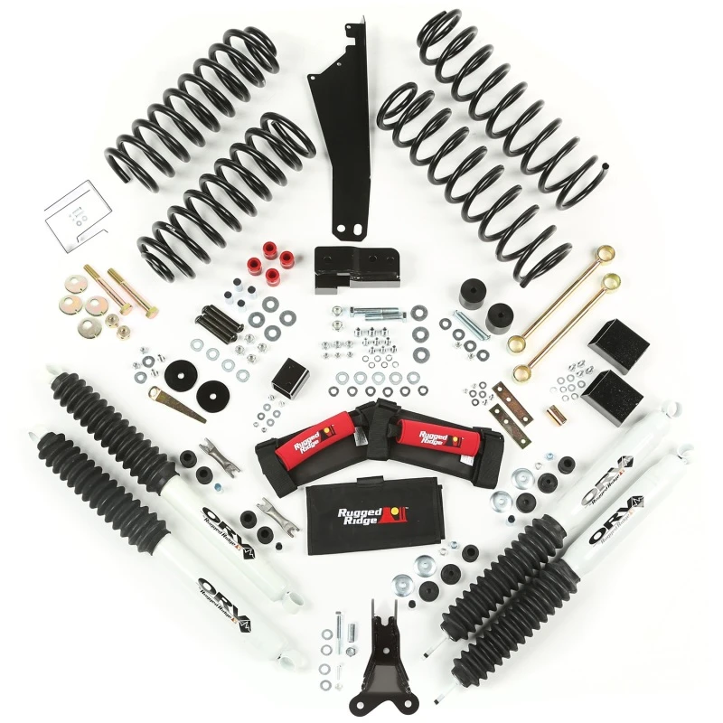 Rugged Ridge 2,5-Zoll-Lift-Kit mit Stoßdämpfern für Jeep Wrangler JK 07-18