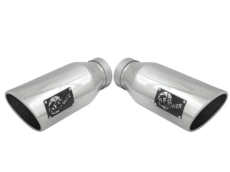 aFe Large Bore-HD 4 Zoll 409 Edelstahl DPF-Back Auspuff mit polierten Endrohren 15-16 Ford Diesel Truck