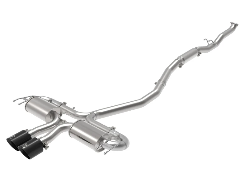 aFe Takeda 3-Zoll-304-Edelstahl-Cat-Back-Auspuffsystem mit schwarzen Endrohren 17-20 Honda Civic Sport L4-1,5L (t)