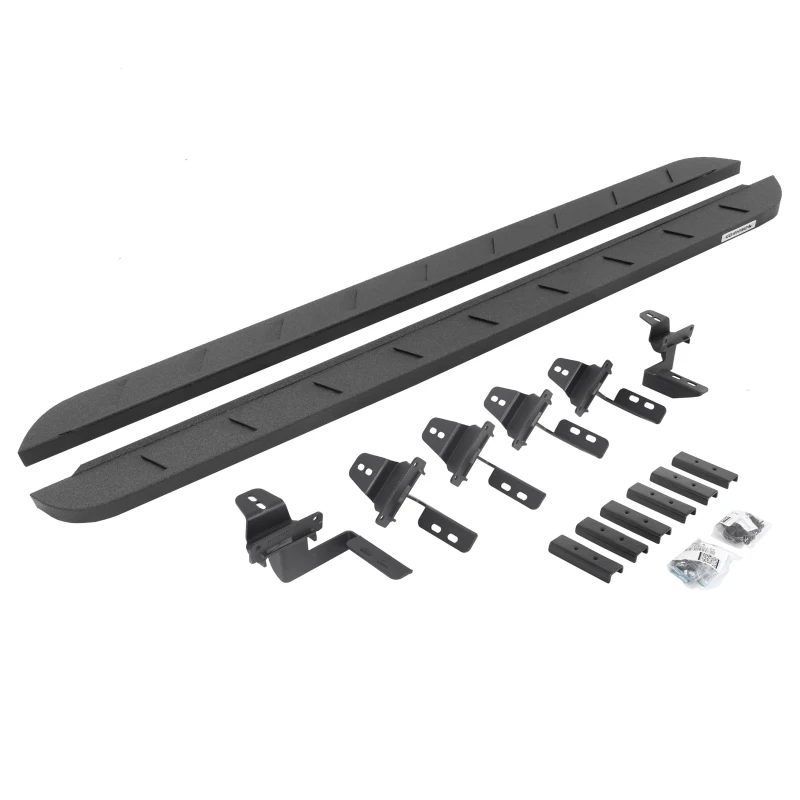 Go Rhino 07-18 Jeep Wrangler JK 4DR RB10 Slim Laufbrett-Kit (inkl. Halterungen) - Bedliner-Beschichtung