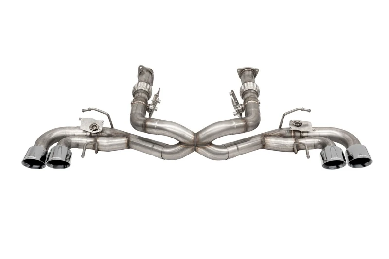 Corsa 2020-2024 Corvette C8 3-Zoll-Valved-Cat-Back-4,5-Zoll-Pol-Quad-Tips - Passt zu Fabrik-NPP-Auspuff mit AFM