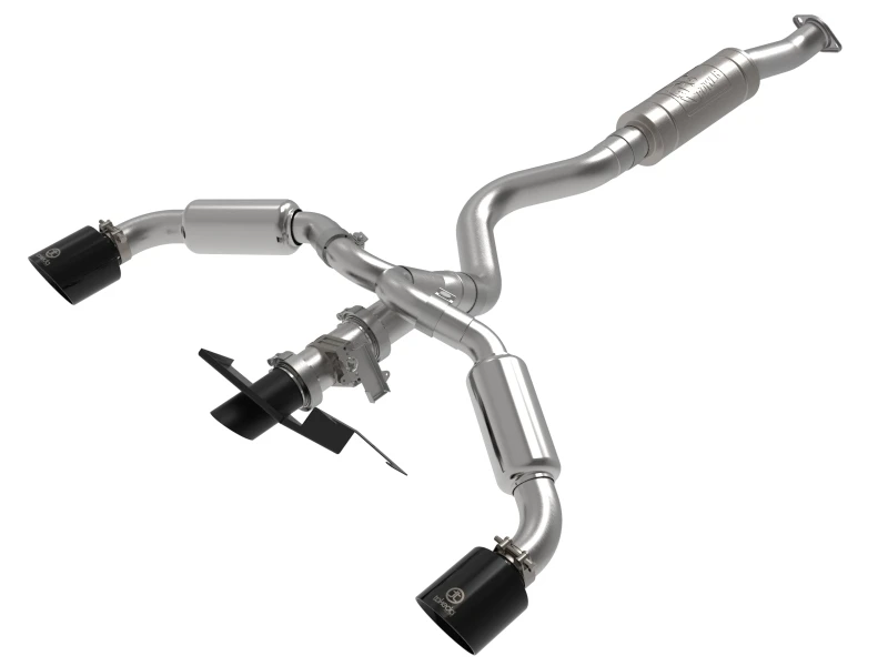 aFe 23-24 Toyota GR Corolla L3 1.6L (t) Gemini XV 3 Zoll auf 2-1/2 Zoll Kat-Back-Abgasanlage mit schwarzen Endrohren