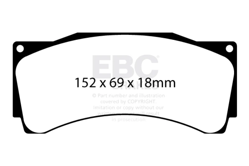 EBC Racing Alcon CAR89 4489 D54 18mm RP-1 Race Brake Pads