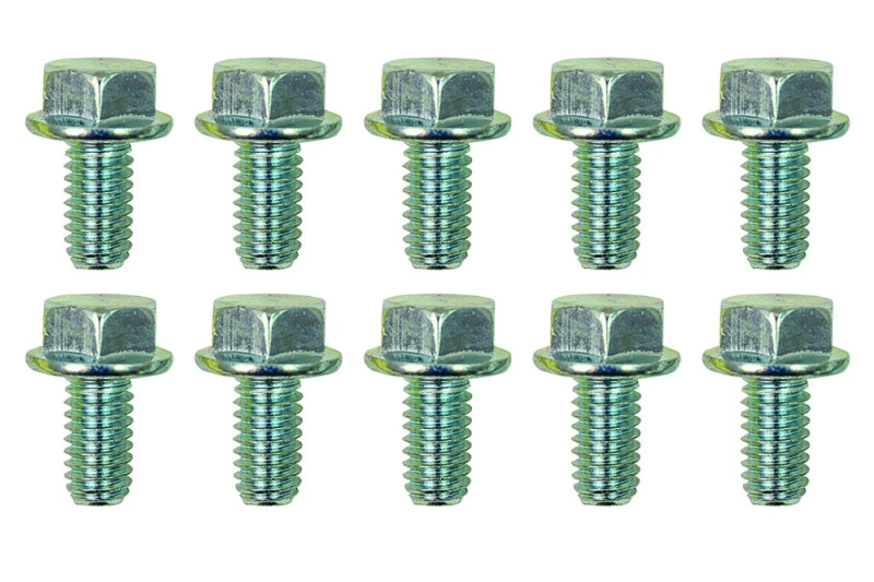Moroso 5/16in-18 Serrated Zinc Flange Bolt – 10 Pack