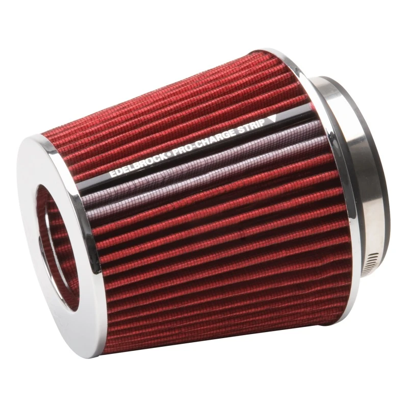 Edelbrock Air Filter Pro-Flo Series Conical 6.7in Tall Red/Chrome
