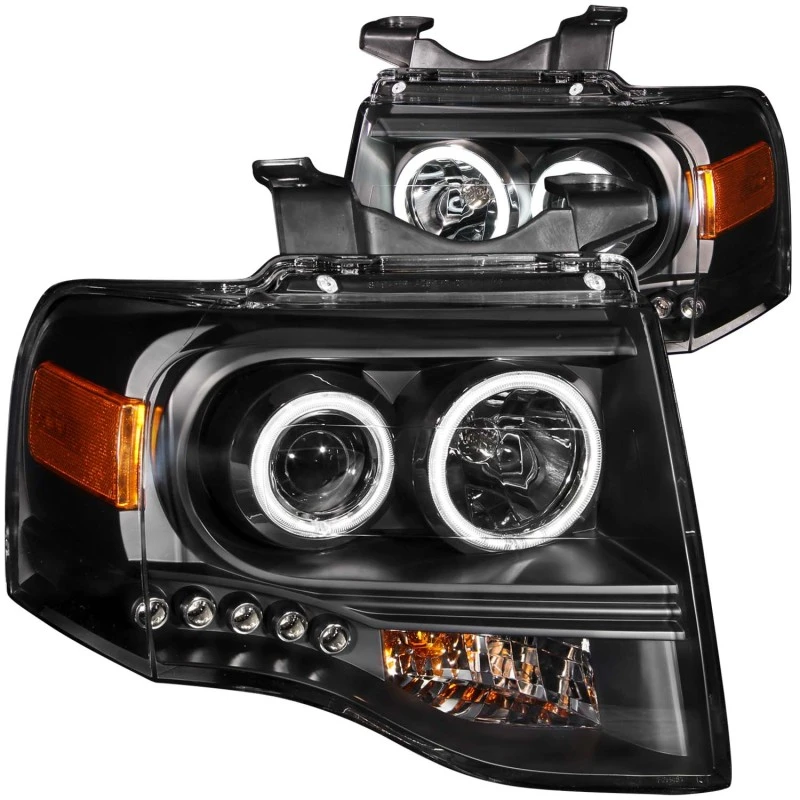 ANZO 2007-2014 Ford Expedition Projektor-Scheinwerfer mit Halo Schwarz