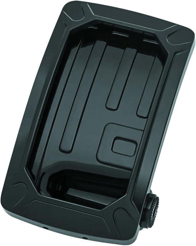 Kuryakyn Nova Curved Vertikaler Seitenhalter für Kennzeichen Glanz Schwarz