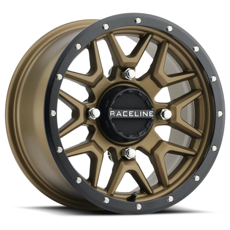 Raceline A94BZ Krank 14x7in / 4x156 BP / 10mm Offset / 132.5mm Bore - Bronze & Black Lip Wheel