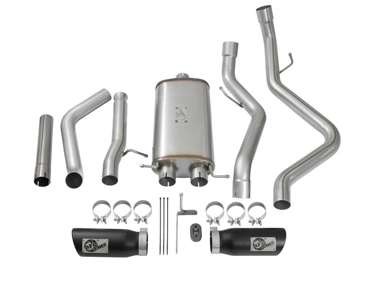aFe MACH Force-Xp 3 Zoll CB SS Dual Auspuff mit schwarzen Endstücken 09-16 GM Silverado/Sierra 4.3L/4.8L/5.3L