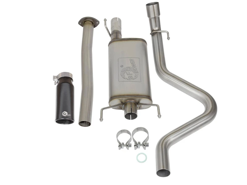 aFe MACHForce XP Kat-Back-Edelstahl-Auspuffanlage mit schwarzen Endrohren für Toyota Tacoma 05-12 L4-2.7L