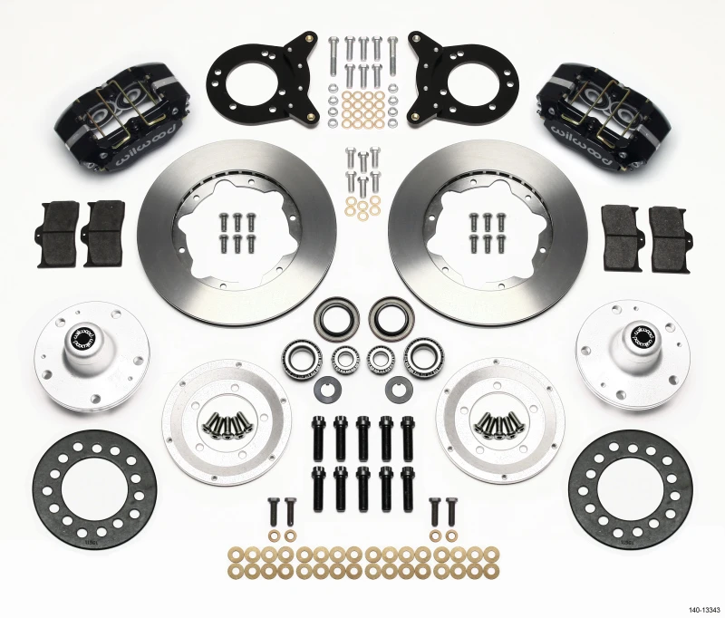 Wilwood Dynapro Dust-Boot Vorderrad-Kit 11,00 Zoll 1965-1969 Mustang Disc & Drum Spindel