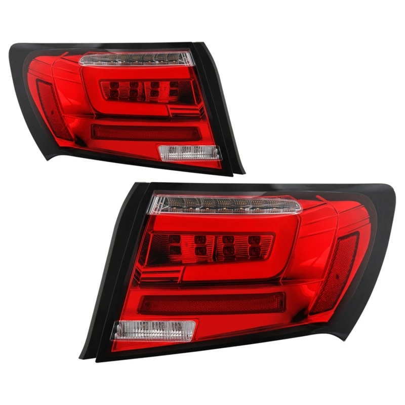 Spyder LED Tail Lights - Red Clear ALT-YD-SI084D-LED-RC for 08-11 Subaru Impreza WRX 4DR