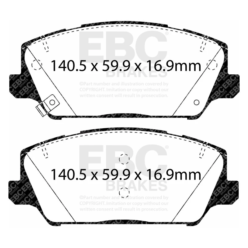EBC 2017+ Kia Cadenza 3.3L Redstuff Front Brake Pads