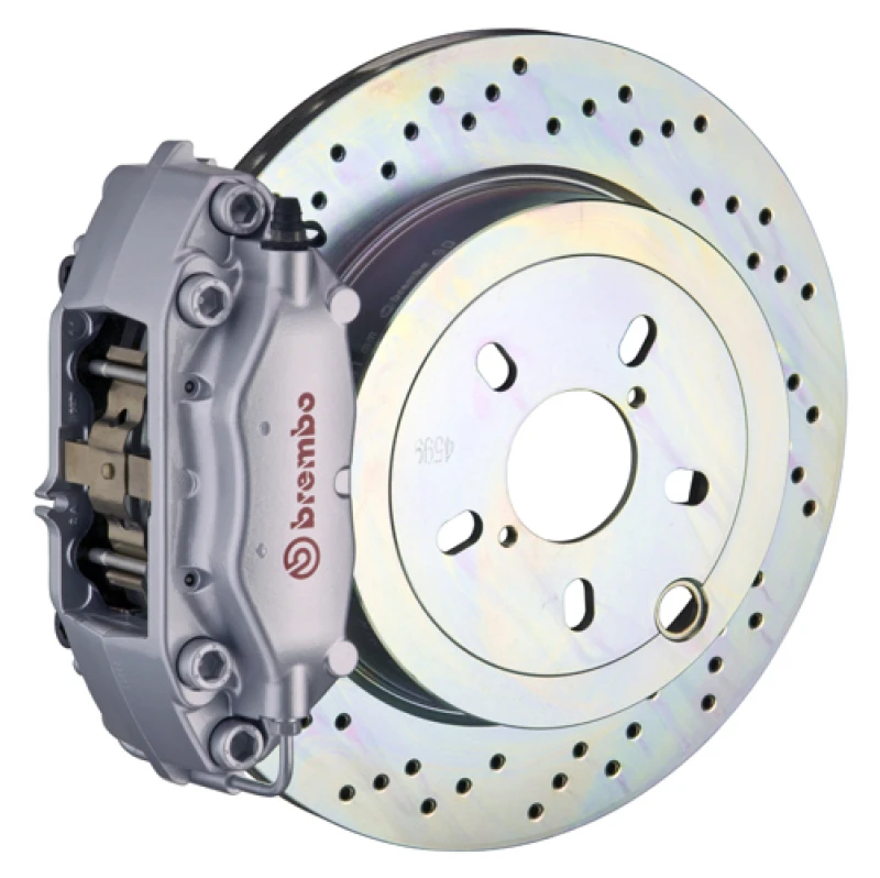 Brembo 66-89 911S/SC/Carrera Rear GT BBK 4 Piston Cast 2pc 309x28 1pc Rotor Drilled-Silver