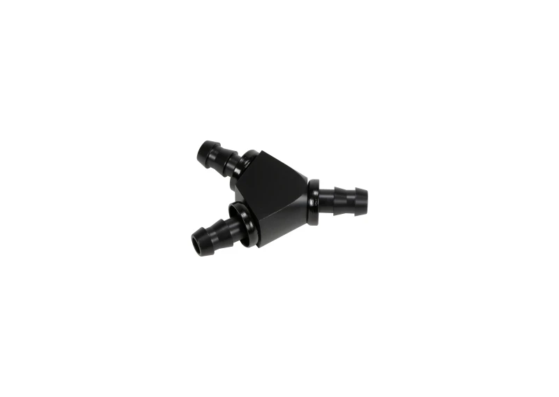 Fleece Performance Universal 3/8 Zoll Aluminium Y-Stutzen-Fitting (Für -6 Pushlock-Schlauch) - Schwarz eloxiert