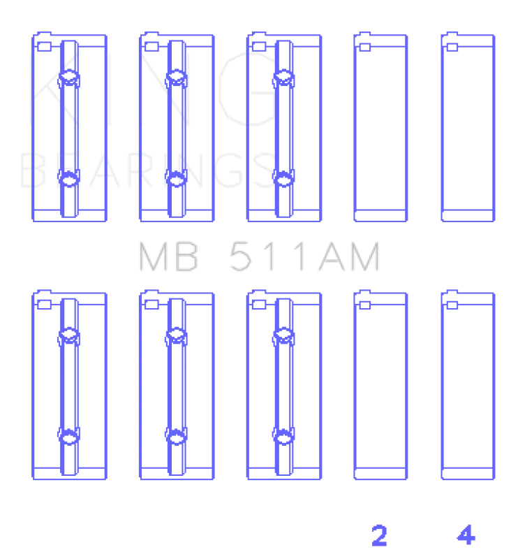King Engine Bearings 69-94 Alfa Romeo Spider AM-Series 5 Pairs Main Bearing Set