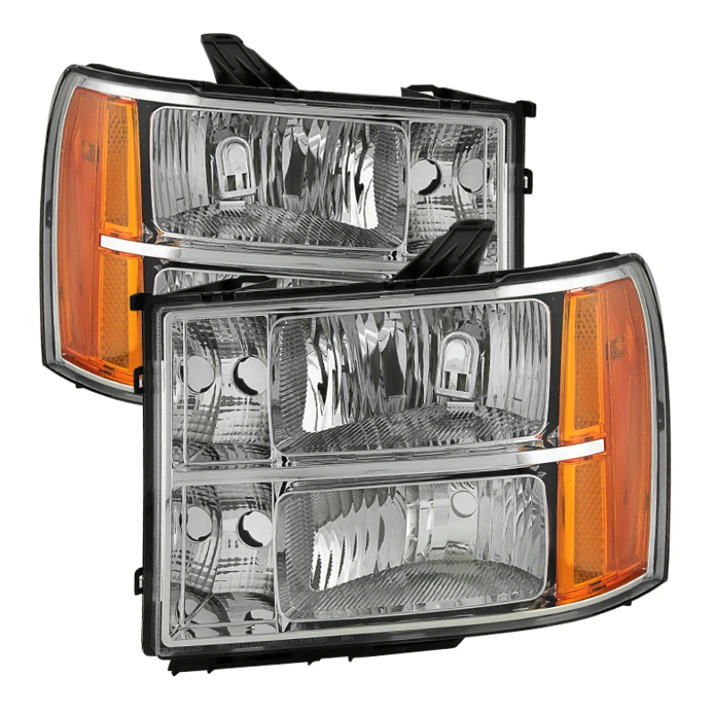 spyder_9034756-6794beaf53088 Xtune GMC Sierra 07-13 Crystal Headlights Chrome HD-JH-GSIE07-AM-C