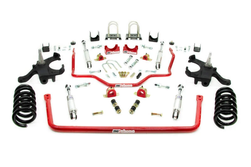 UMI Performance 73-87 GM C10 Handling- und Tieferlegungskit Stage 2.5 4,5 Zoll F/6 Zoll R Viking-Stoßdämpfer - Rot