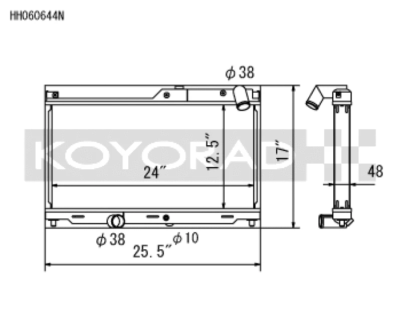 Koyo N-FLO Dual Pass Radiator for 1993-1995 Mazda RX-7 1.3L Turbo
