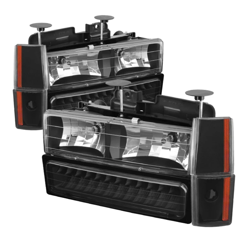 spyder_5073532-6794d32eaa92e Xtune GMC Yukon 92-93 Crystal Headlights w/ Corner & LED Bumper Black HD-JH-GMCCK88-LED-AM-BK-SET
