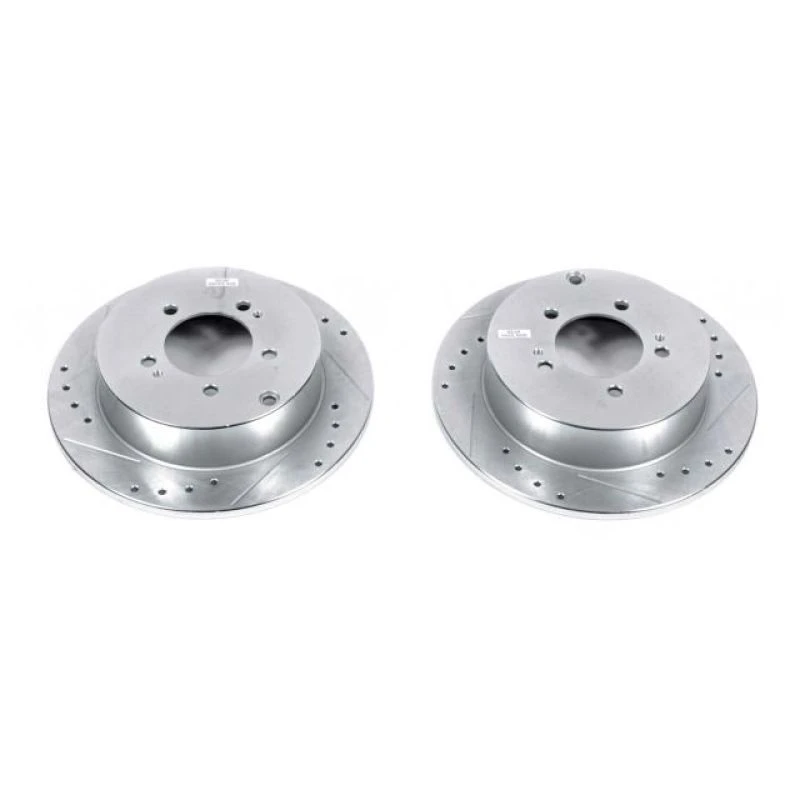 Power Stop Rear Evolution Drilled & Slotted Rotors - Pair for 09-15 Mitsubishi Lancer