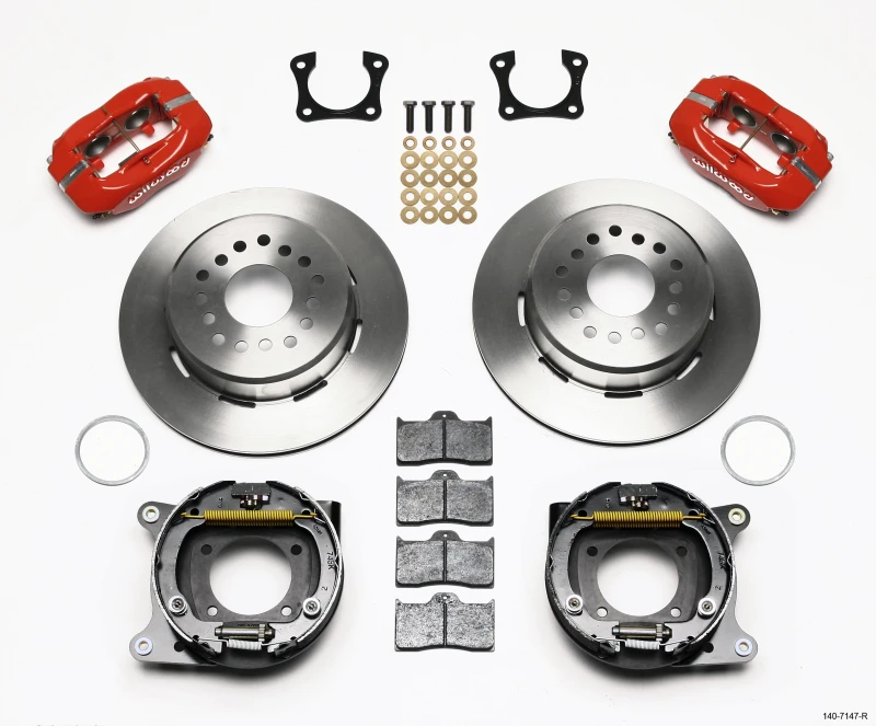 Wilwood Forged Dynalite P/S Park Bremse Kit Rot 58-64 Olds/Pontiac Ends