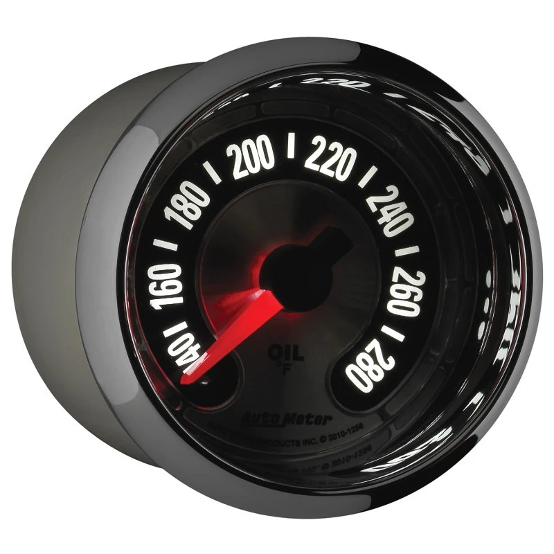 Autometer American Muscle 2-1/16 Zoll Vollständig Elektrisches Digitales Stepper 140-280 Grad F Öltemp Messgerät