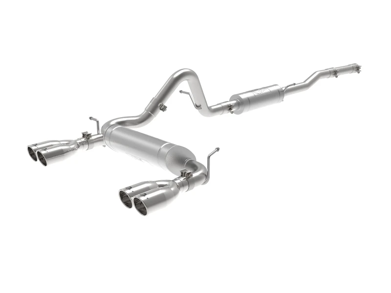 aFe Vulcan Serie 2,5 Zoll 304SS Kat-Back Auspuff 07-18 Jeep Wrangler (JK) V6-3,6/3,8L mit polierten Endrohren