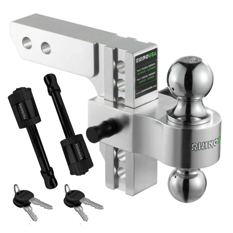 Rhino USA 6In Heavy Duty Drop Hitch - 2In (Silber)