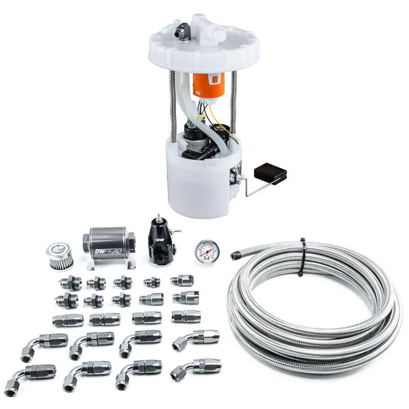 DeatschWerks 06-11 Honda Civic Si K20 DW400 Pumpenmodul und Rücklaufkit mit CPE Kraftstoffleitungen