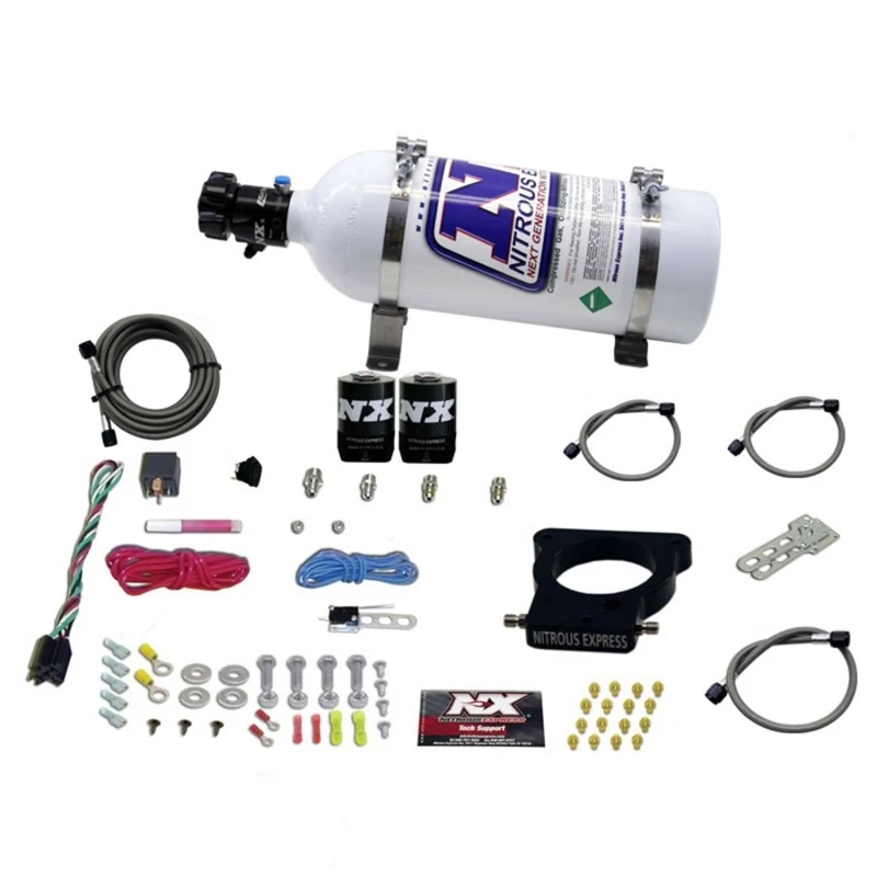Nitrous Express GM LS 78mm 3-Bolzen-Nitrous-Platten-Kit (50-350PS) mit 5lb-Flasche