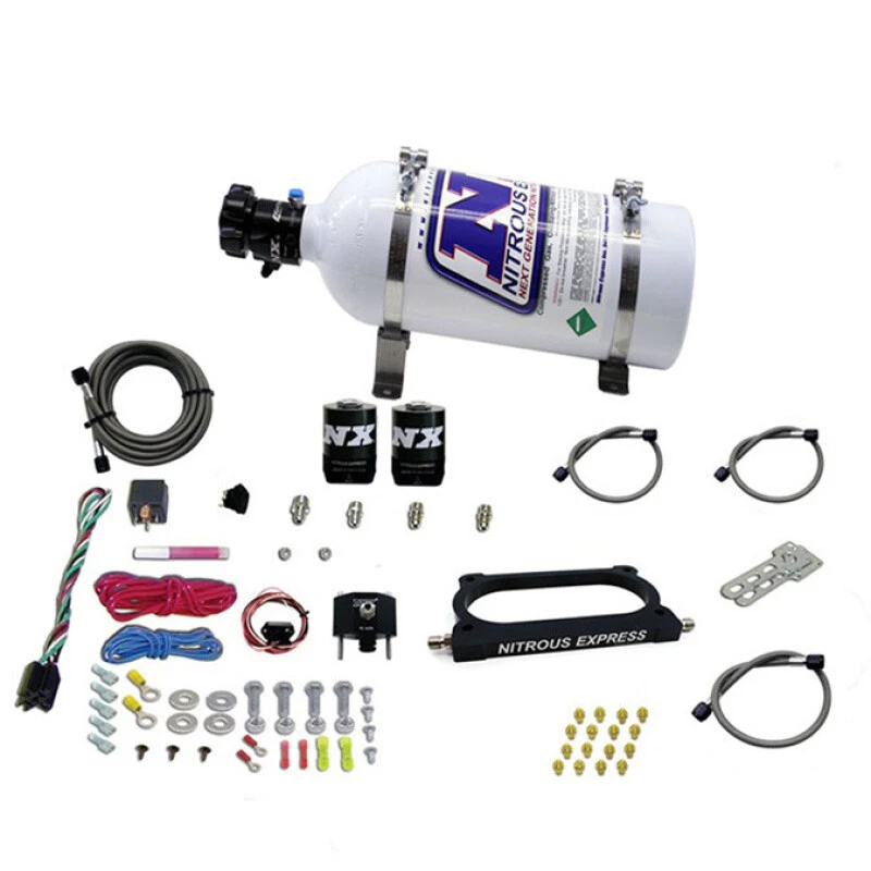 Nitrous Express 07-14 Ford Mustang GT500 Nitrous Plate Kit (50-250HP) w/5lb Bottle