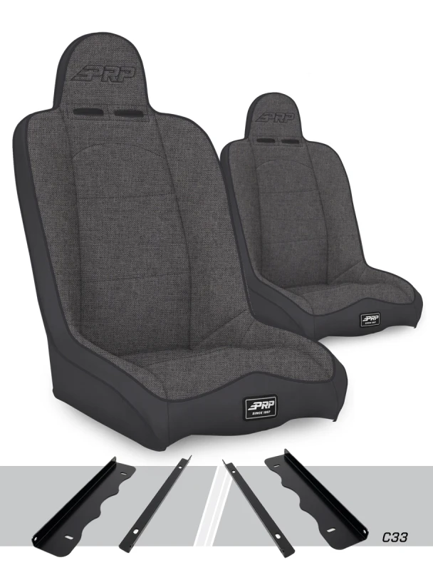 PRP 95-01 Jeep Cherokee XJ Daily Driver High Back Suspension Seats Kit (Pair) - Gray