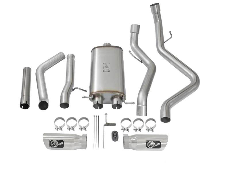 aFe MACH Force-Xp 3 Zoll CB SS Dual Auspuff mit polierten Endrohren 09-16 GM Silverado/Sierra 4.3L/4.8L/5.3L