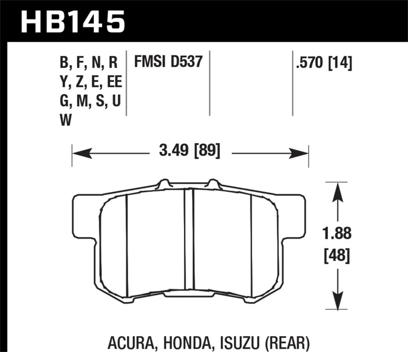 Hawk 06+ Civic Si HP+ Straßenbremsbeläge hinten