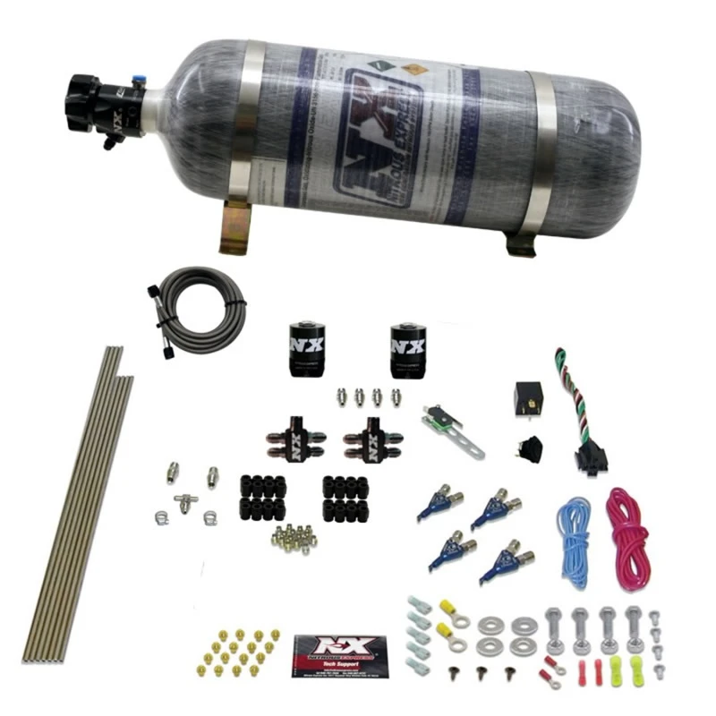 Nitrous Express 4-Zylinder-Benzin-EFI-Nitrous-Kit (50-250PS) mit Composite-Flasche